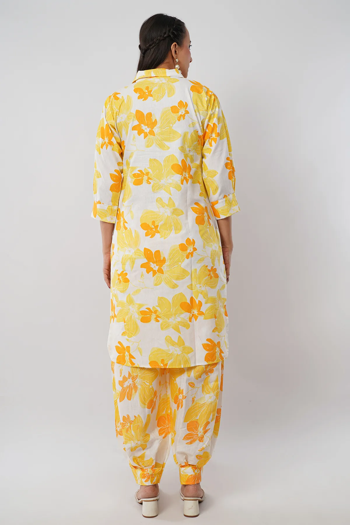 IL FILO Women’s Afghani Yellow Cotton Blend Co-Ord Set | Comfortable Daily Wear & Office Wear Outfit - Image 4