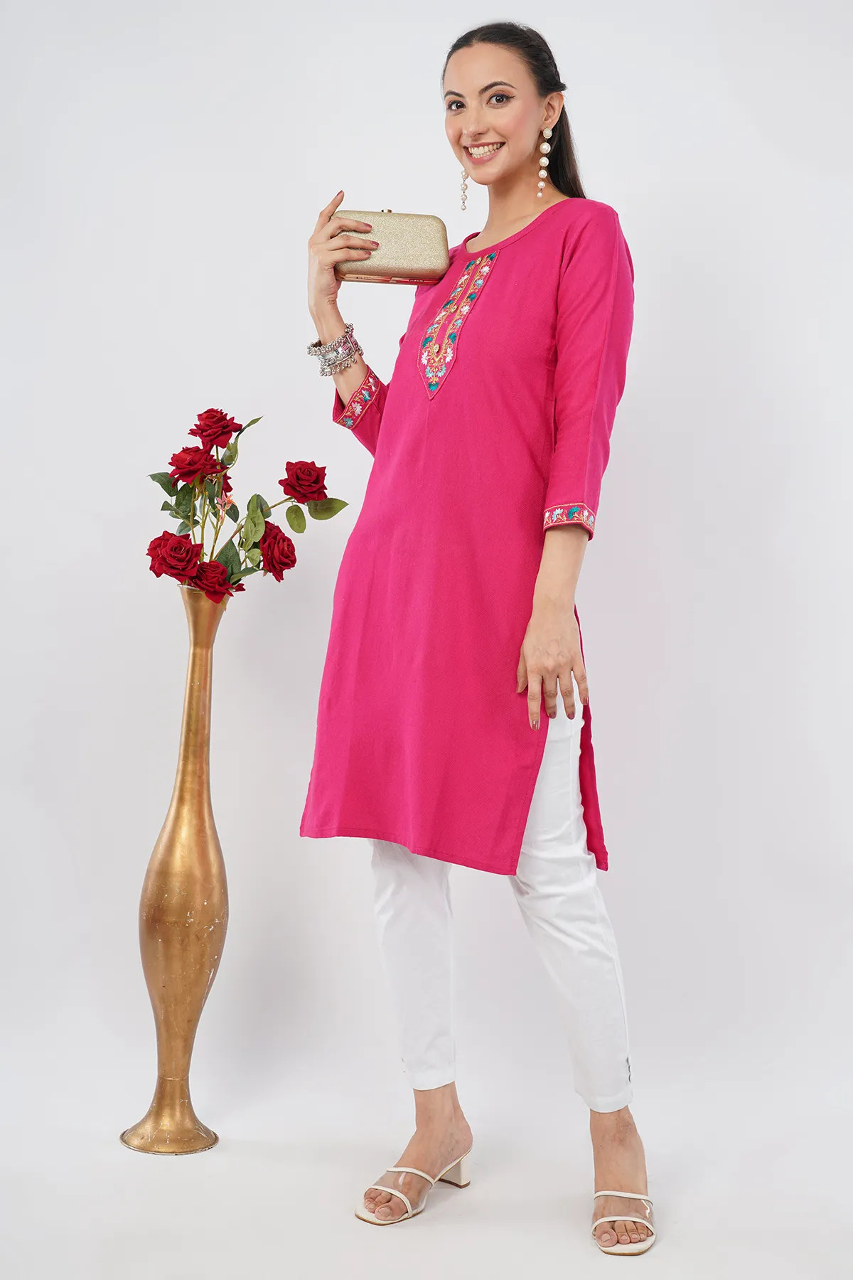 IL FILO Women’s Magenta Wool Blend Co-Ord Set | Stylish & Comfortable Daily Wear, Casual & Office Outfit