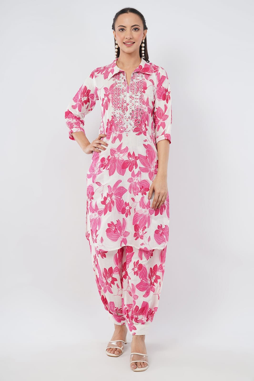 IL FILO Women’s Afghani Pink Cotton Blend Co-Ord Set | Comfortable Daily Wear & Office Wear Outfit - Image 9